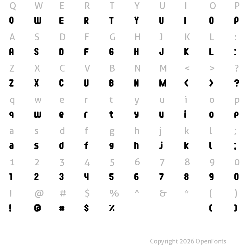 Character Map of fontopoFONTOPO Regular