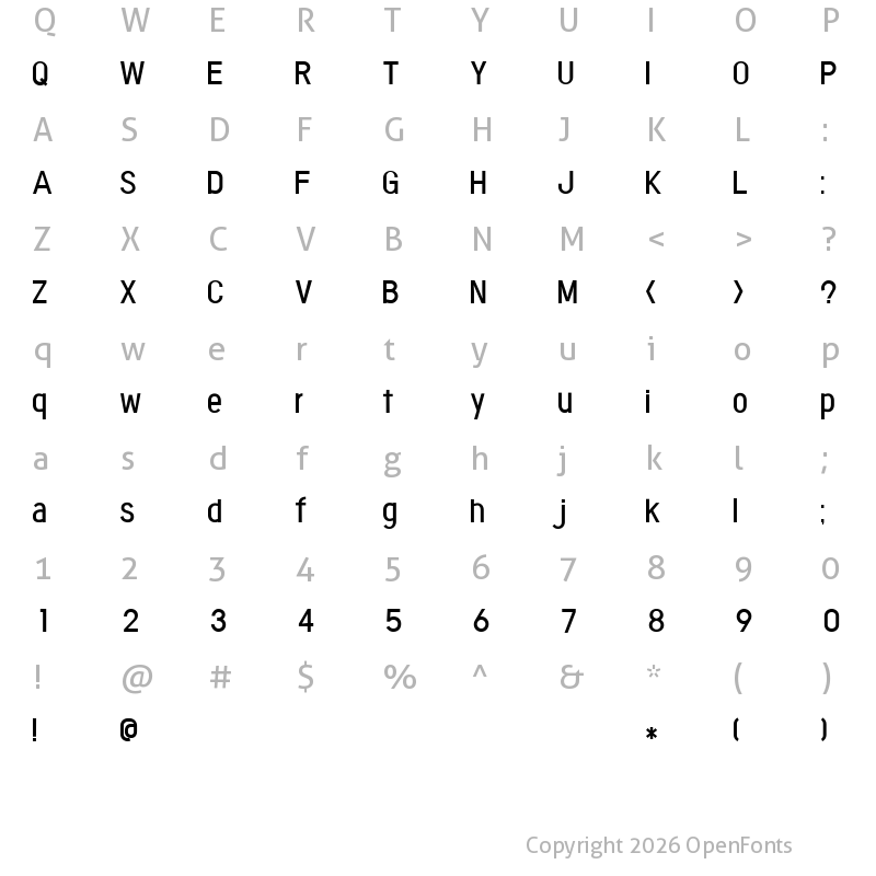 Character Map of fontopoNEUTRAL Regular