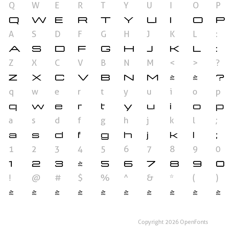 Character Map of FONTSPRING DEMO - 946 Latin E2 Bold