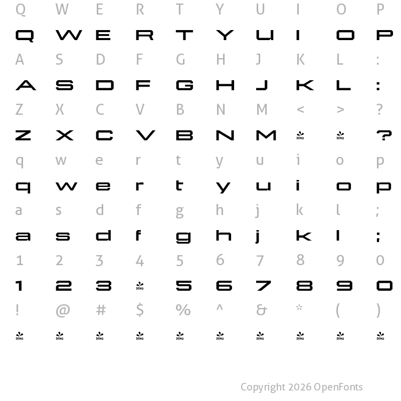 Character Map of FONTSPRING DEMO - 946 Latin E3 Bold