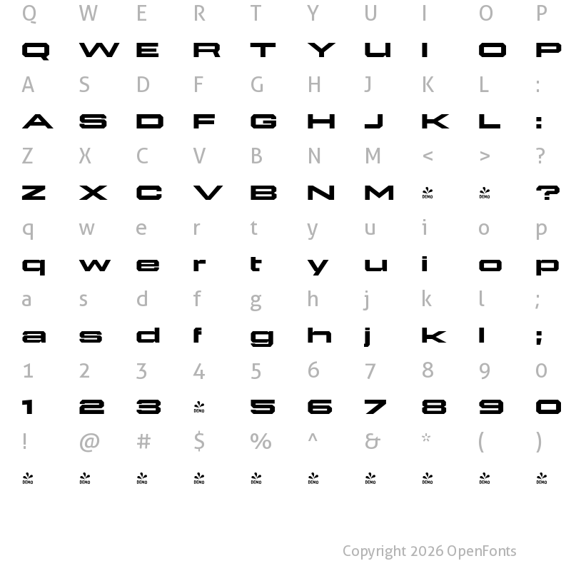 Character Map of FONTSPRING DEMO - 946 Latin E4 Bold