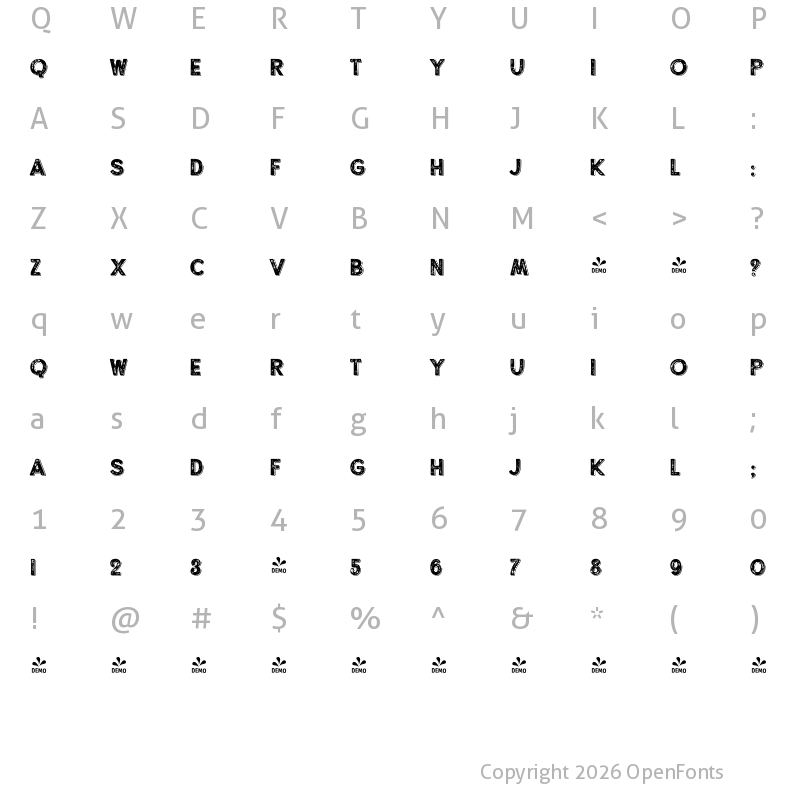 Character Map of FONTSPRING DEMO - Alfons Display Black SP Regular
