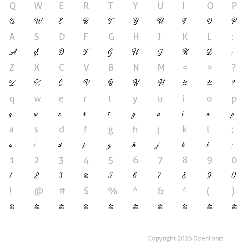 Character Map of FONTSPRING DEMO - Autogate Rough Rough