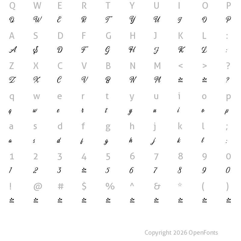 Character Map of FONTSPRING DEMO - Autogate Stamp Stamp