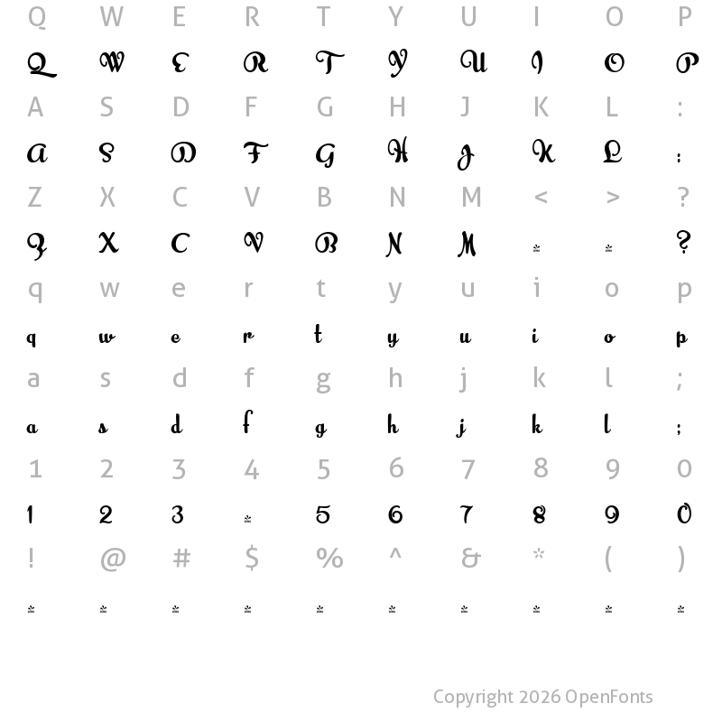 Character Map of FONTSPRING DEMO - Banana Yeti ExtraBold