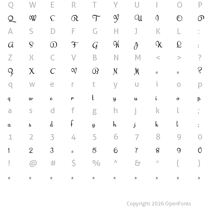 Character Map of FONTSPRING DEMO - Banana Yeti Regular