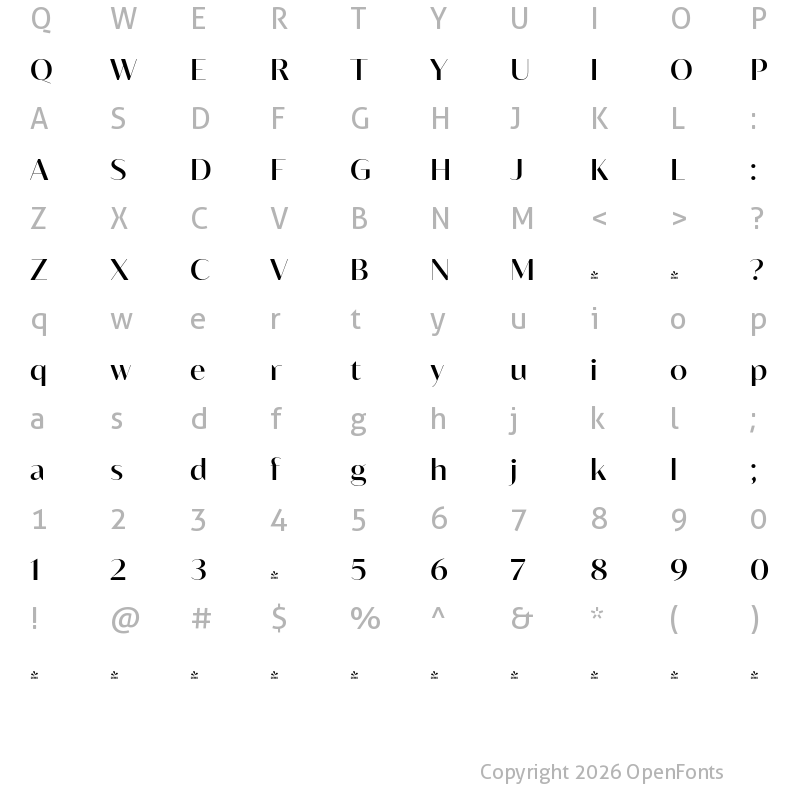 Character Map of FONTSPRING DEMO - Blacker Sans Display Medium Regular