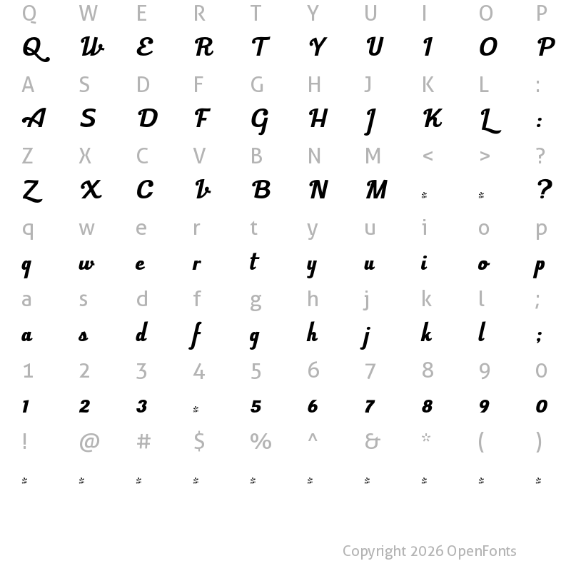Character Map of FONTSPRING DEMO - Bulletto Alto Regular