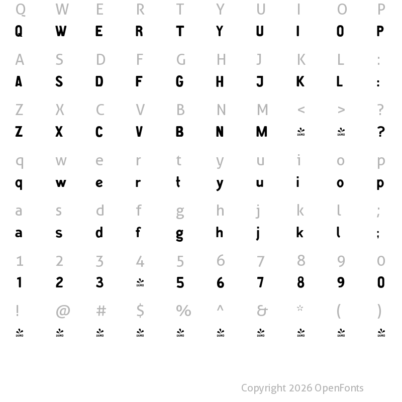 Character Map of FONTSPRING DEMO - CA AiresPro Regular