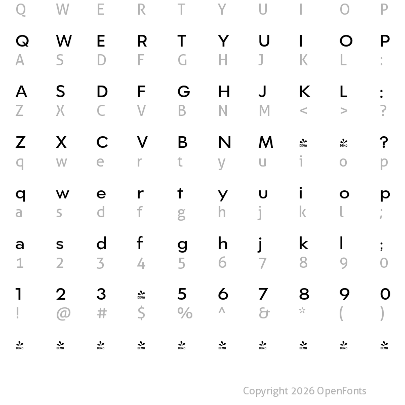 Character Map of FONTSPRING DEMO - CA Superpilot Sans Medium Regular