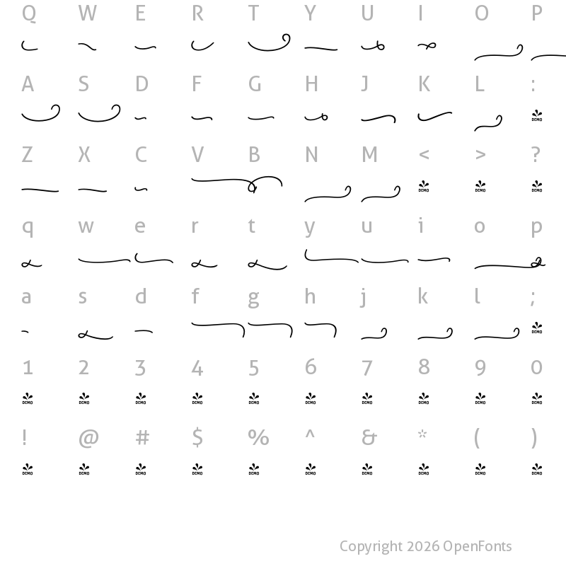 Character Map of FONTSPRING DEMO - Camper Extras 2 Regular