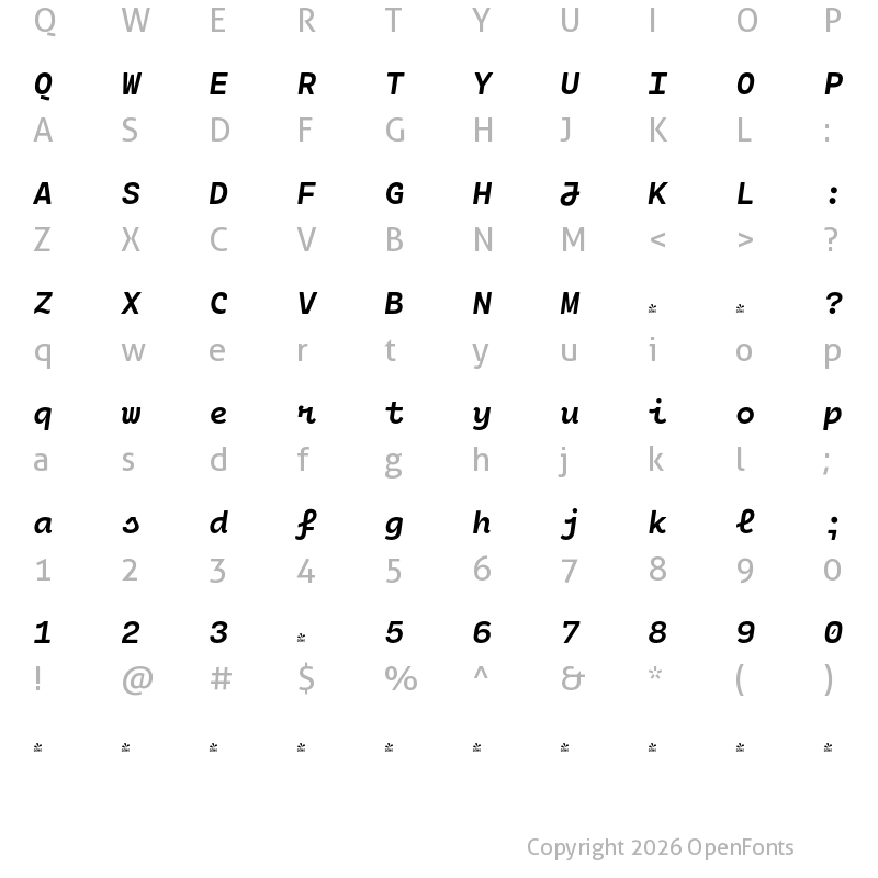 Character Map of FONTSPRING DEMO - Cartograph CF Bold Bold Italic