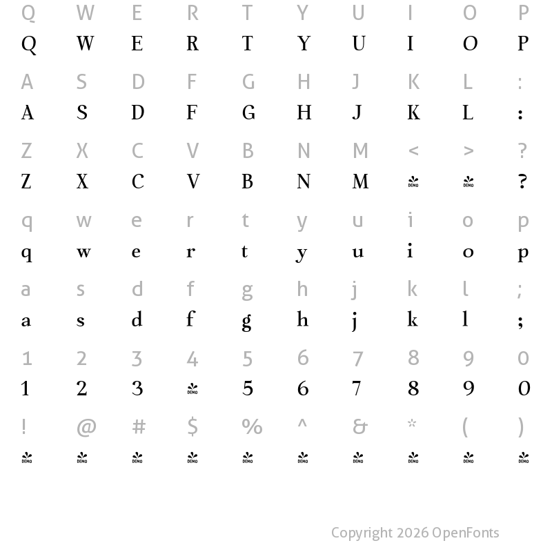 Character Map of FONTSPRING DEMO - Chaos is me Bold Regular