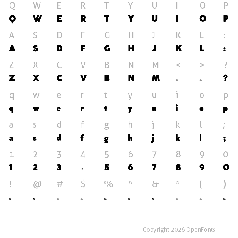 Character Map of FONTSPRING DEMO - Cocogoose Classic Black Regular