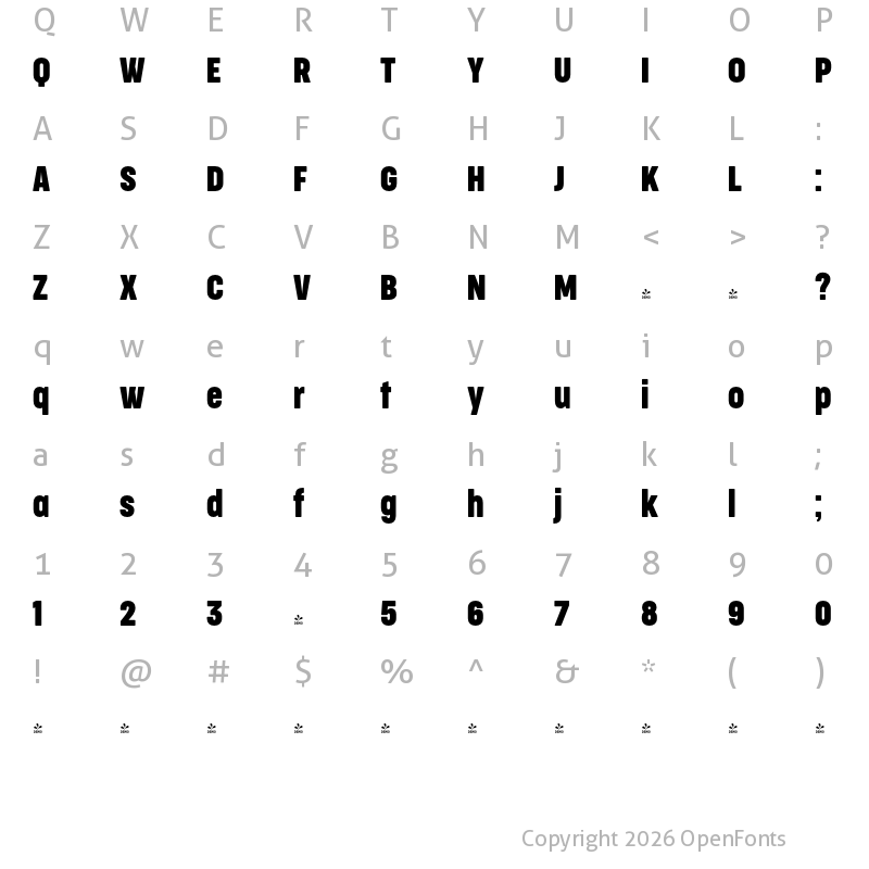 Character Map of FONTSPRING DEMO - CocogooseProCm Bold