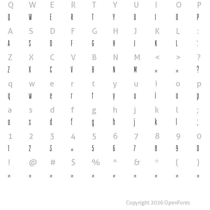 Character Map of FONTSPRING DEMO - CocogooseProUltCm UltraLt Regular