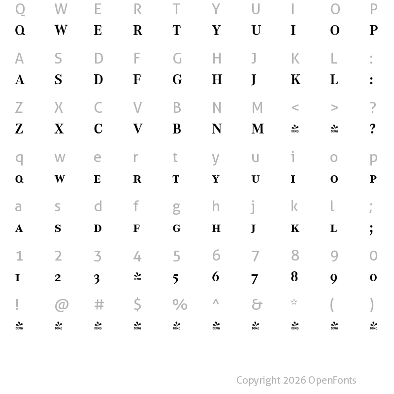 Character Map of FONTSPRING DEMO - CorporateASCT Bold