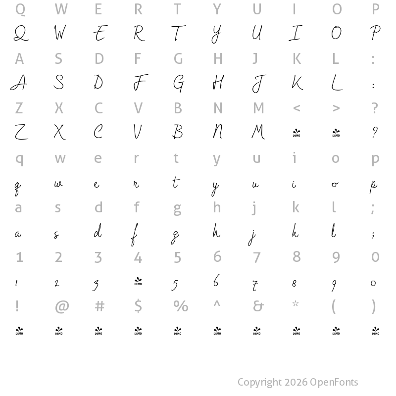 Character Map of FONTSPRING DEMO - Crighton Regular