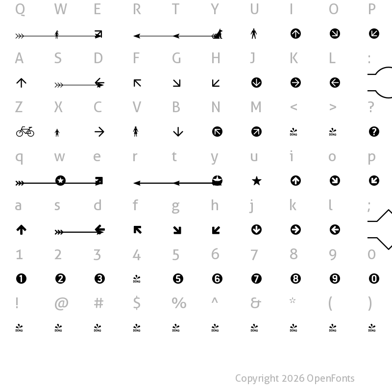 Character Map of FONTSPRING DEMO - Estandar Rd Dingbats Regular