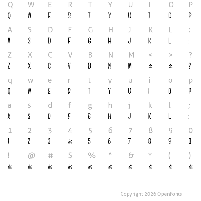 Character Map of FONTSPRING DEMO - Goodwater Print Sans 2 Regular