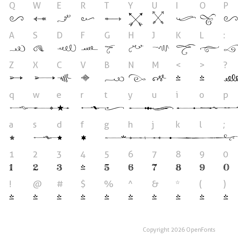 Character Map of FONTSPRING DEMO - Harman Extras 1 Regular