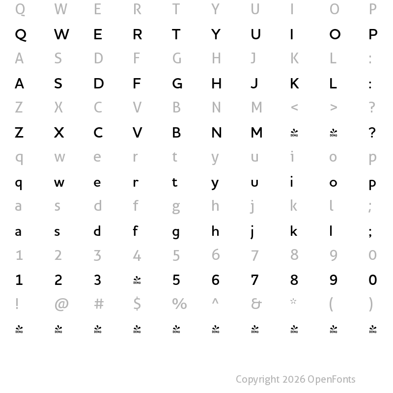 Character Map of FONTSPRING DEMO - Houschka Alt Pro DemiBold Regular