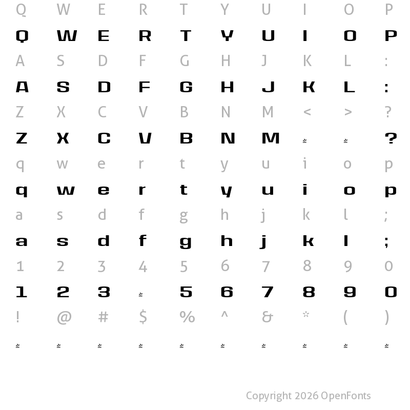 Character Map of FONTSPRING DEMO - House Sans Expanded Bold