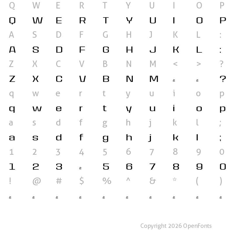 Character Map of FONTSPRING DEMO - House Sans Expanded Regular