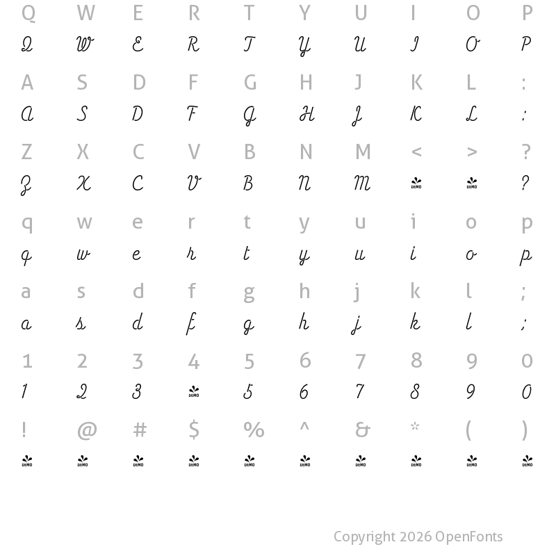 Character Map of FONTSPRING DEMO - HT Neon Regular