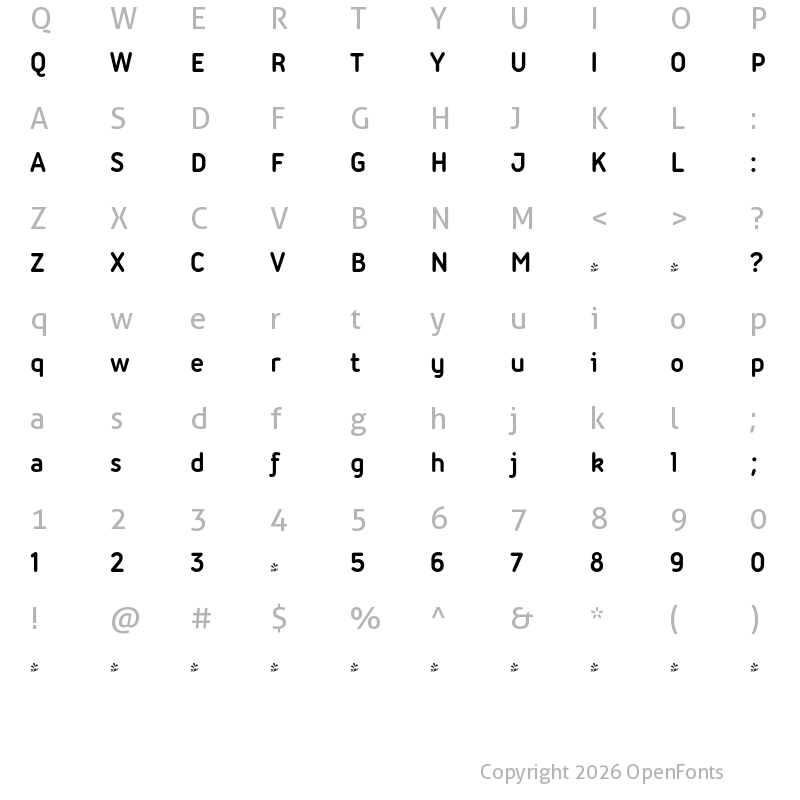 Character Map of FONTSPRING DEMO - Iconic Bold