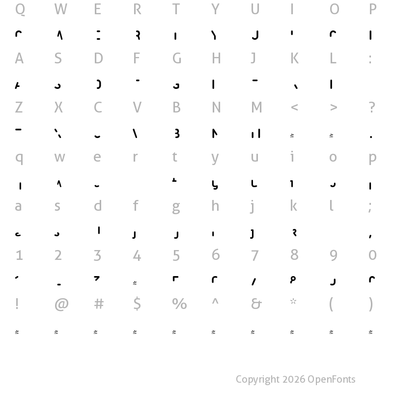 Character Map of FONTSPRING DEMO - Iconic Stencil Layer Back Regular