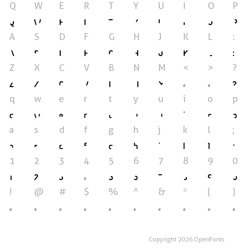 Character Map of FONTSPRING DEMO - Iconic Stencil Layer Front Regular