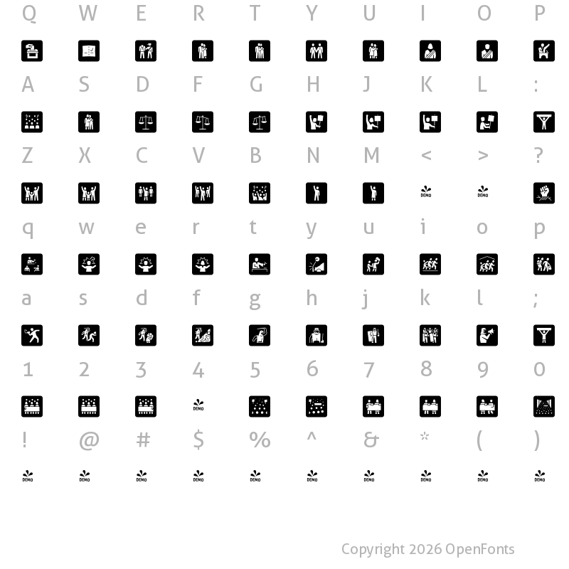 Character Map of FONTSPRING DEMO - Informative Politics Black Regular