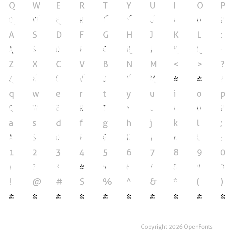 Character Map of FONTSPRING DEMO - Intro Head B UCG Regular