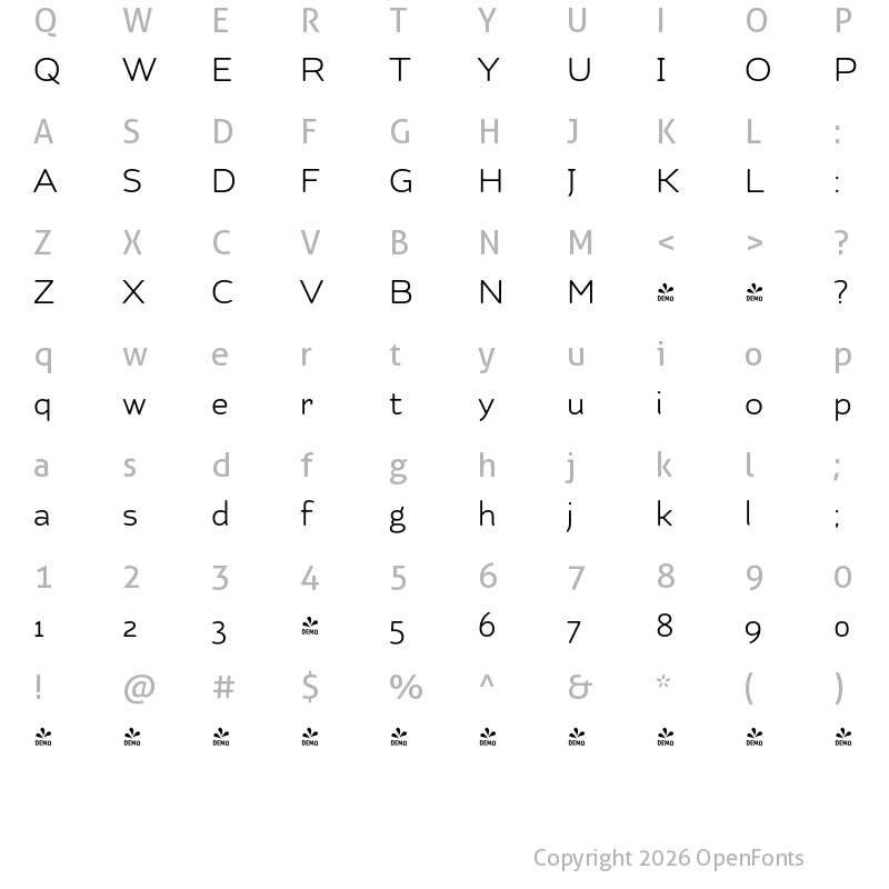 Character Map of FONTSPRING DEMO - Kahlo Rounded Bold Pro Bold