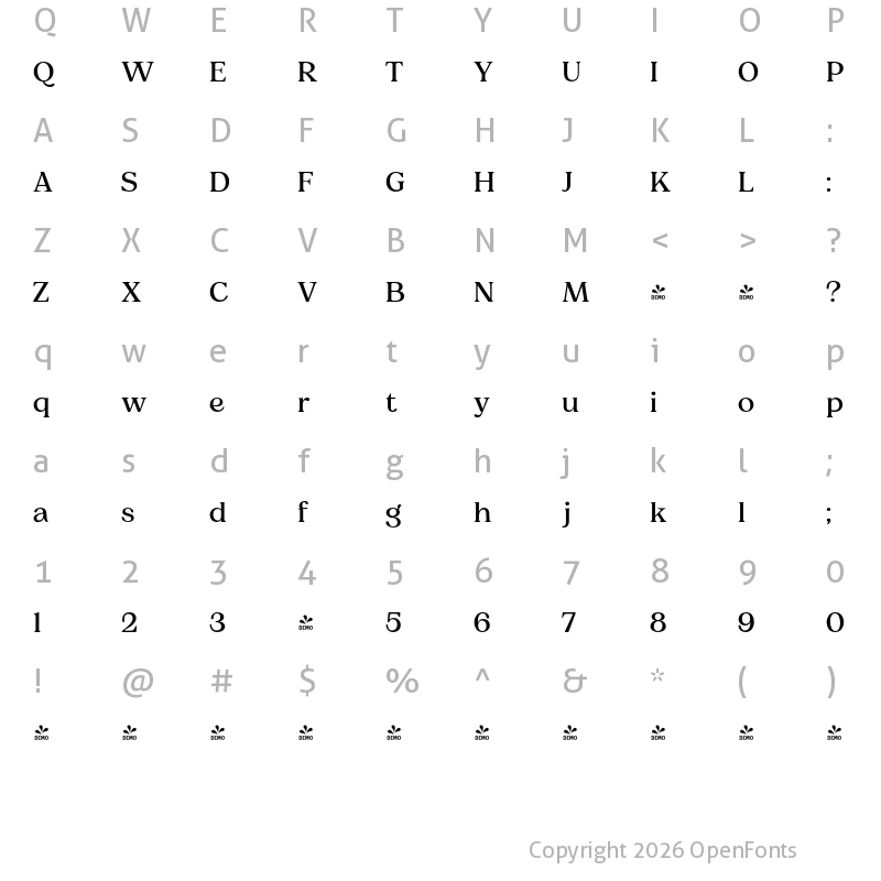 Character Map of FONTSPRING DEMO - Kalheuh Display Regular