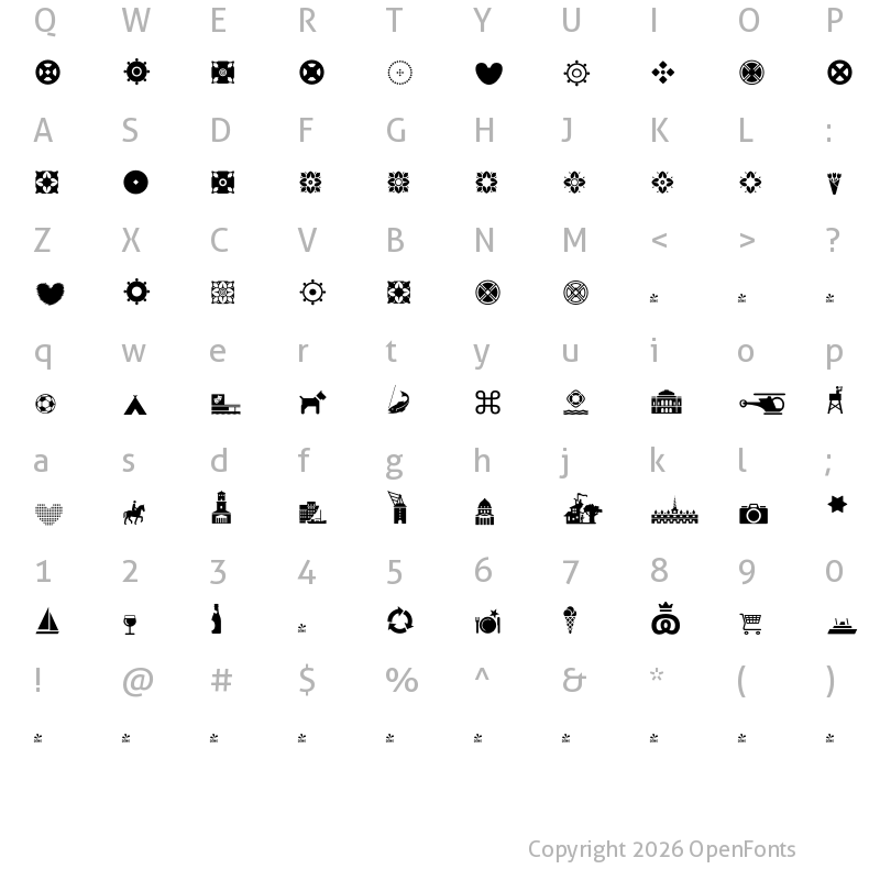 Character Map of FONTSPRING DEMO - Kobenhavn Pictos Regular