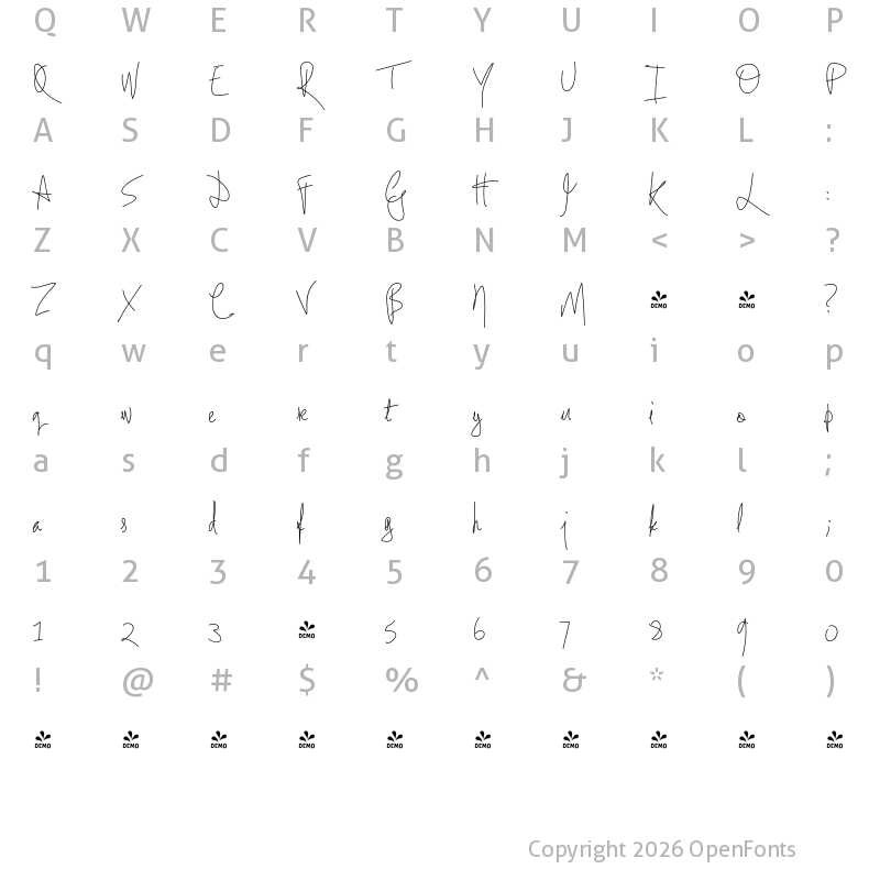 Character Map of FONTSPRING DEMO - La Carte Regular