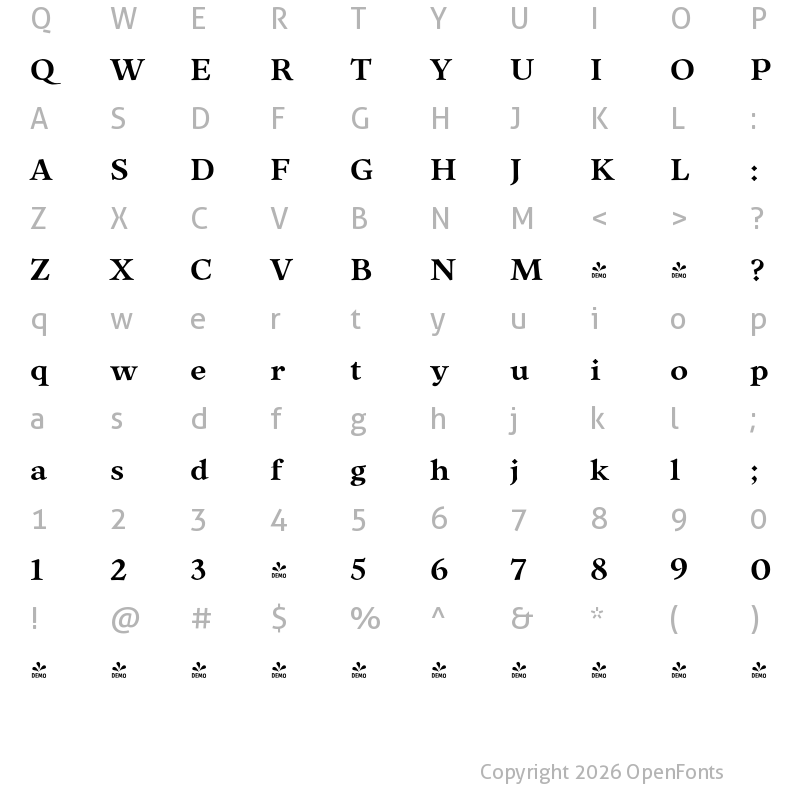 Character Map of FONTSPRING DEMO - Liminal Semibold Regular