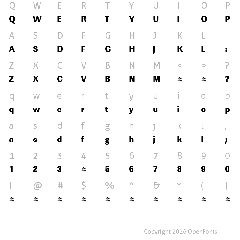 Character Map of FONTSPRING DEMO - Linear FS Cd Md Bold