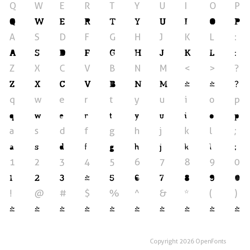 Character Map of FONTSPRING DEMO - Madawaska River Regular