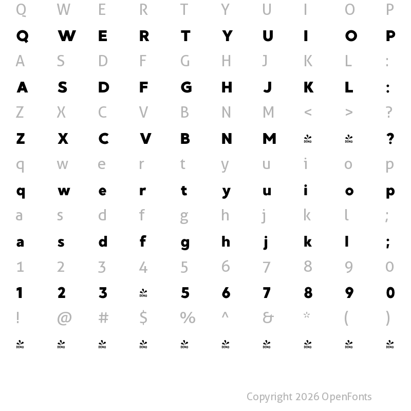 Character Map of FONTSPRING DEMO - MADE GoodTime Grotesk Regular