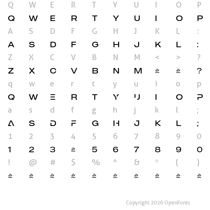 Character Map of FONTSPRING DEMO - MADE Outer Sans Alt Light