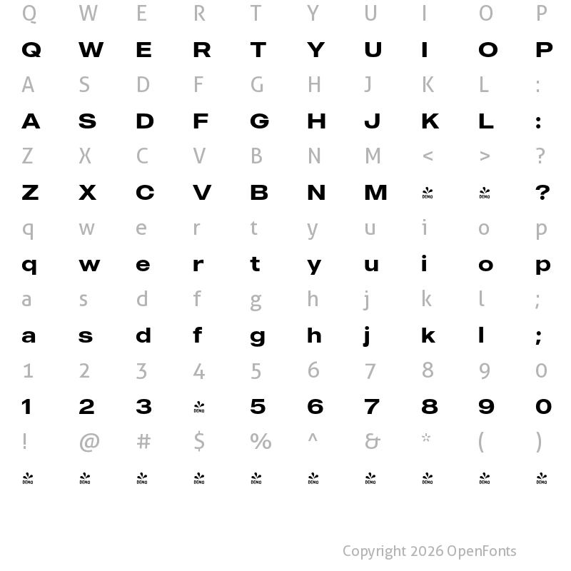 Character Map of FONTSPRING DEMO - MADE Outer Sans Medium