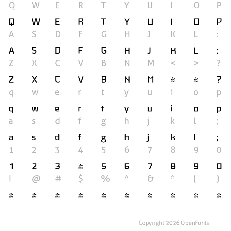 Character Map of FONTSPRING DEMO - MalteThai Medium Regular