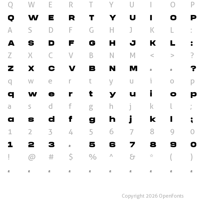 Character Map of FONTSPRING DEMO - Manual Black Expanded Regular