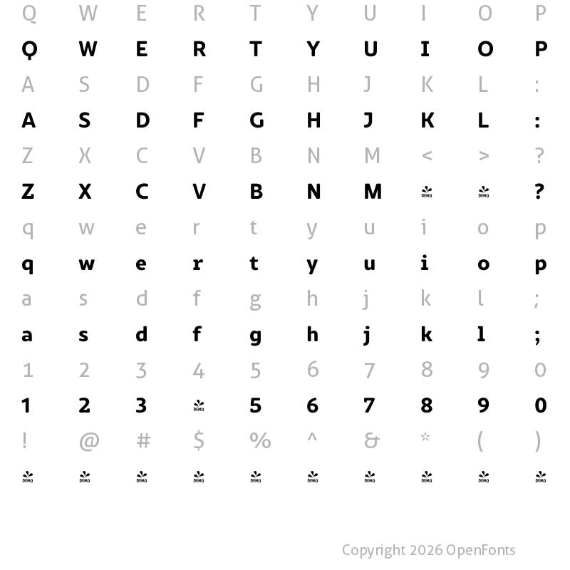 Character Map of FONTSPRING DEMO - Marlon Pro Ultra Bold Regular