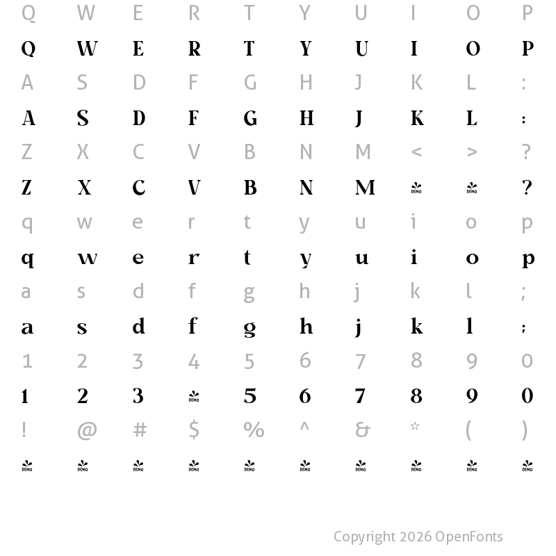 Character Map of FONTSPRING DEMO - Milk and Balls Medium Regular