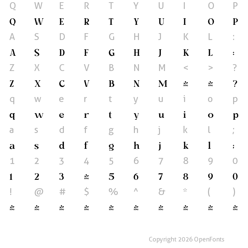 Character Map of FONTSPRING DEMO - Milk and Balls Regular