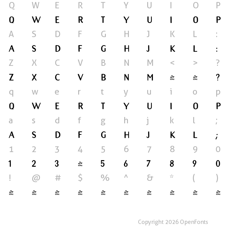 Character Map of FONTSPRING DEMO - Naive Sans Extrablack Regular